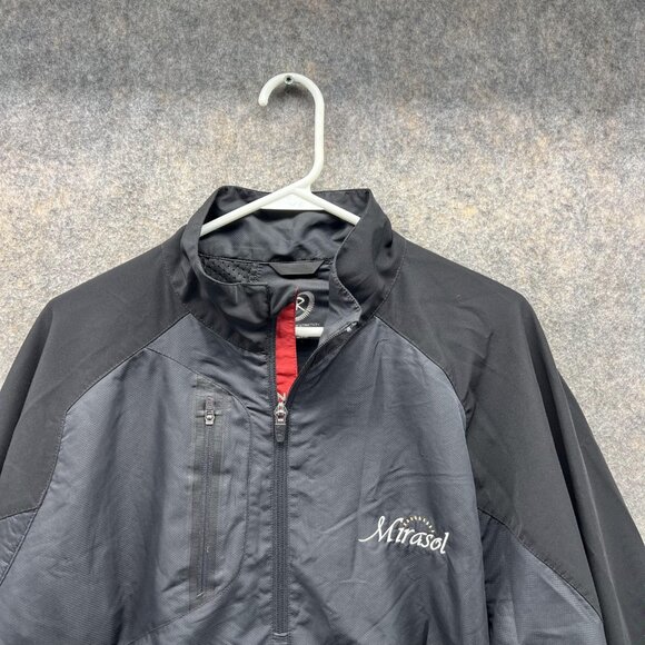 Zero Restriction Sweater Men Large Black 1/4 Zip Mirasol m Tour Series Jacket - Picture 2 of 14